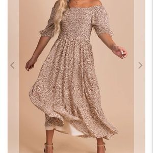 Neutral Animal Print Dress